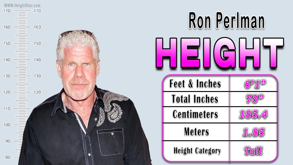 Ron Perlman Height In Feet & Inches, Total Inches, Centimeters, Meter and Height Category.
