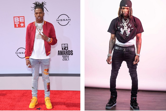Lil Baby and King Von height comparison showing Lil Baby one inch shorter than King Von