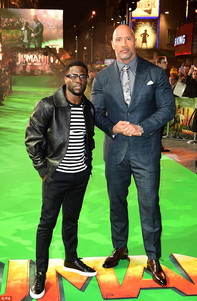 The Rock and Kevin Hart height comparison side by side