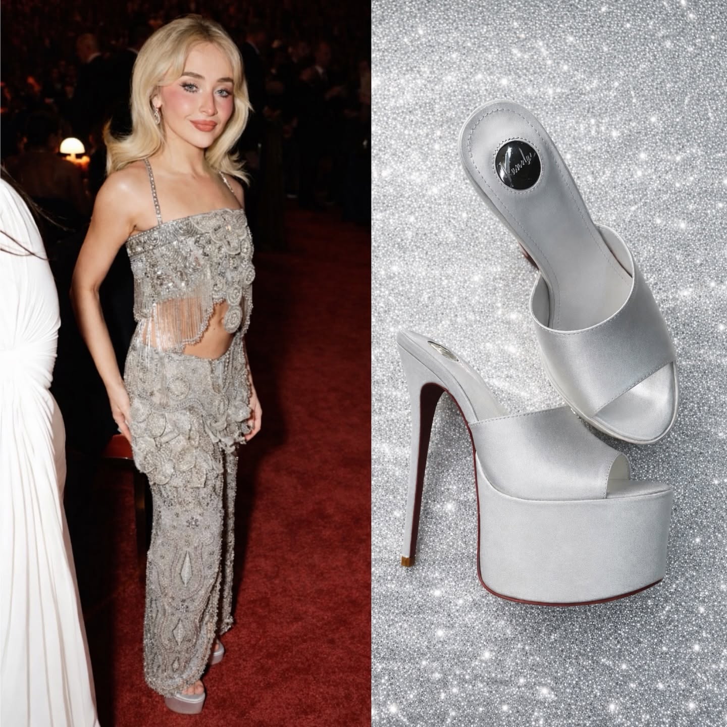 Sabrina Carpenter height with platform heels visual estimate