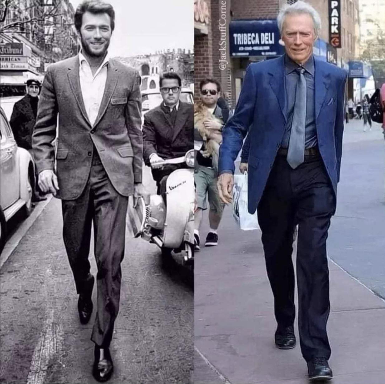 Clint Eastwood height when young and in his later years